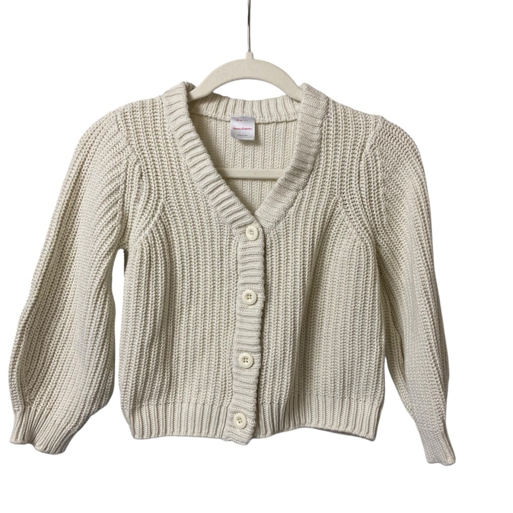 Hanna Andersson Ivory Button-Up Cardigan
